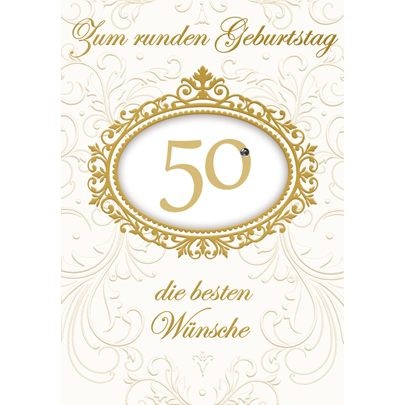 Klappkarte Zahlengeburtstag, 50.Geburtstag, DIN C6