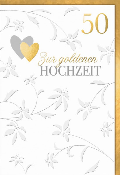 Klappkarte Goldene Hochzeit, DIN C6
