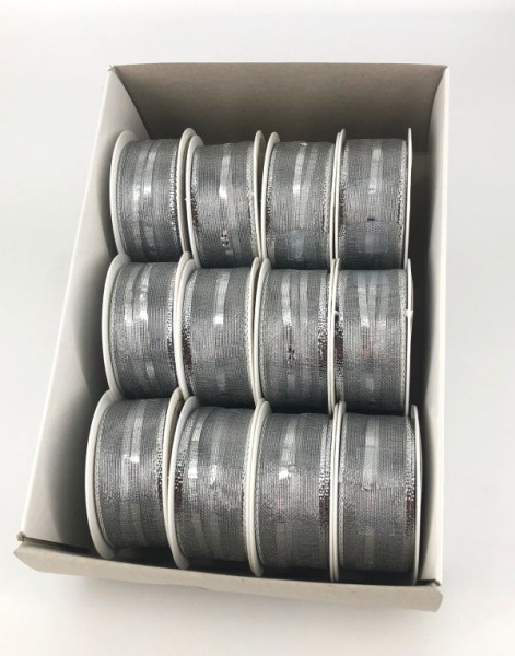 Ziehschleifen-Band 25mm x 3m Silber (OP) 2,95 €