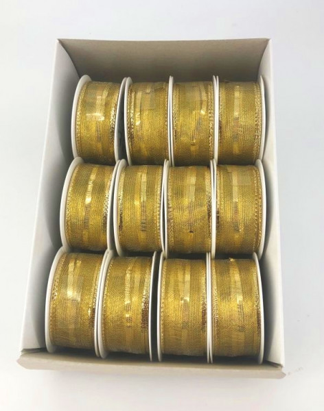 Ziehschleifen-Band 25mm x 3m Gold (OP) 2,95 €
