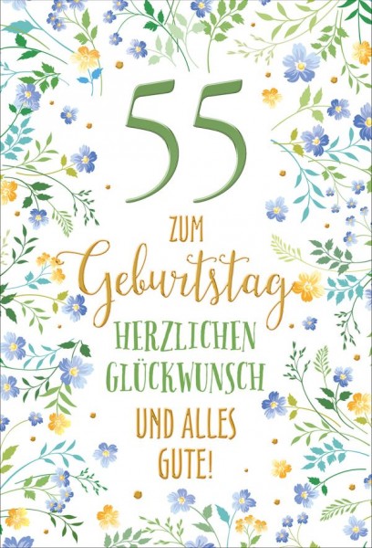 Klappkarte Zahlengeburtstag, 55.Geburtstag, DIN C6