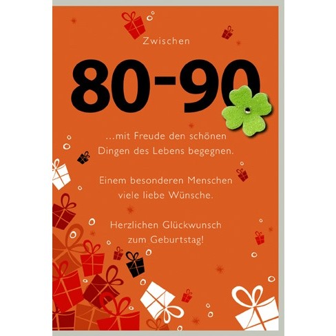 Klappkarte Zahlengeburtstag, 80.Geburtstag, DIN C6