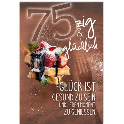 Klappkarte Zahlengeburtstag, 75.Geburtstag, DIN C6