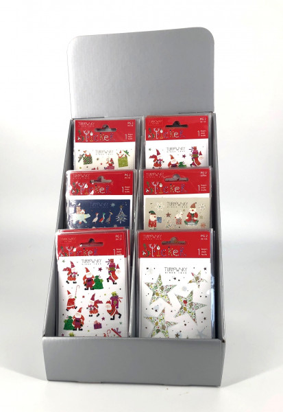 6 x 6 Turnowsky Weihnachts-Aufkleber/Sticker (OP) 2,29 Euro im Sortiment